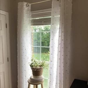 White Pom Pom Curtains (4 Panels)